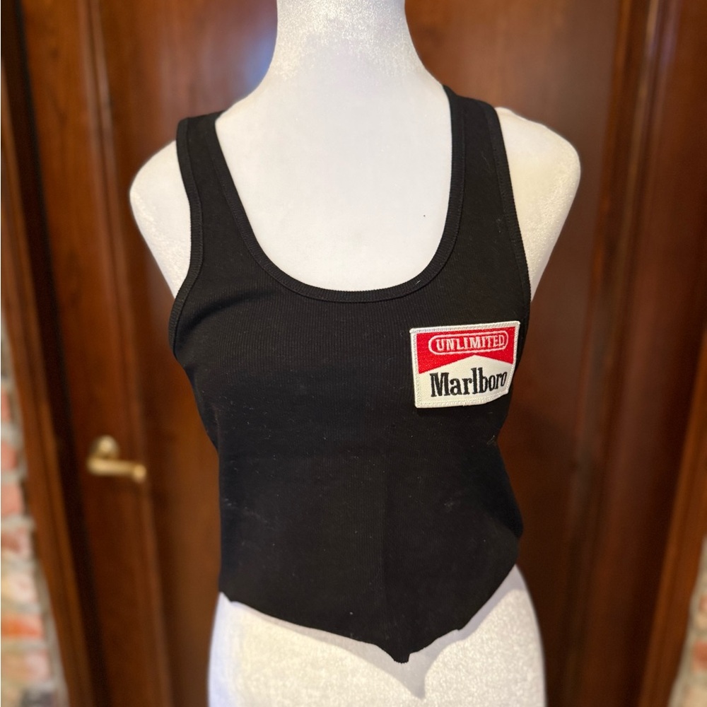Marlboro Black Sleeveless Top with Logo